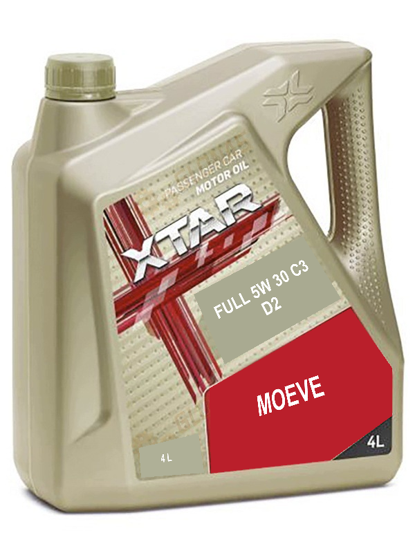 MOEVE XTAR FULL 5W 30 C3 D2 — 4 L; Retuš etikety