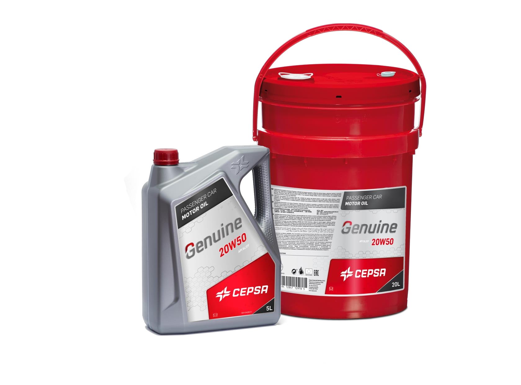 CEPSA GENUINE 20W50 — manufacturer family image including 20 L container