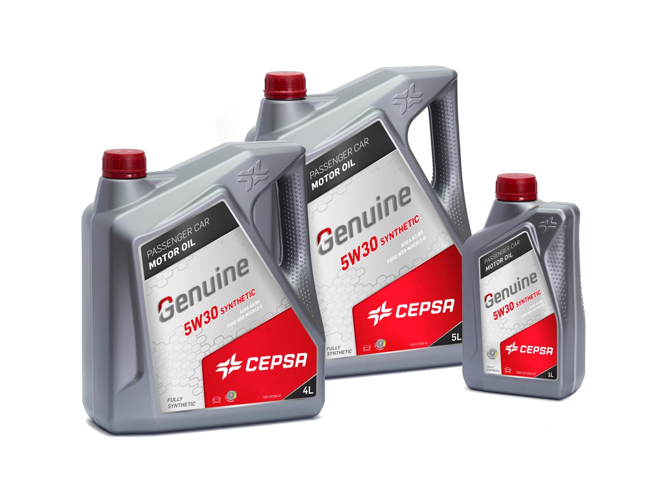 CEPSA GENUINE 5W30 SYNTHETIC — manufacturer family image including 1 L container